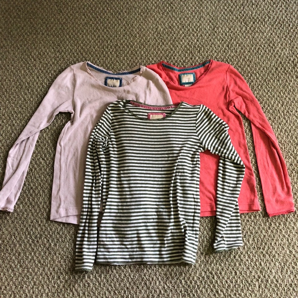 3 mini boden pointelle tee shirts size 13-14